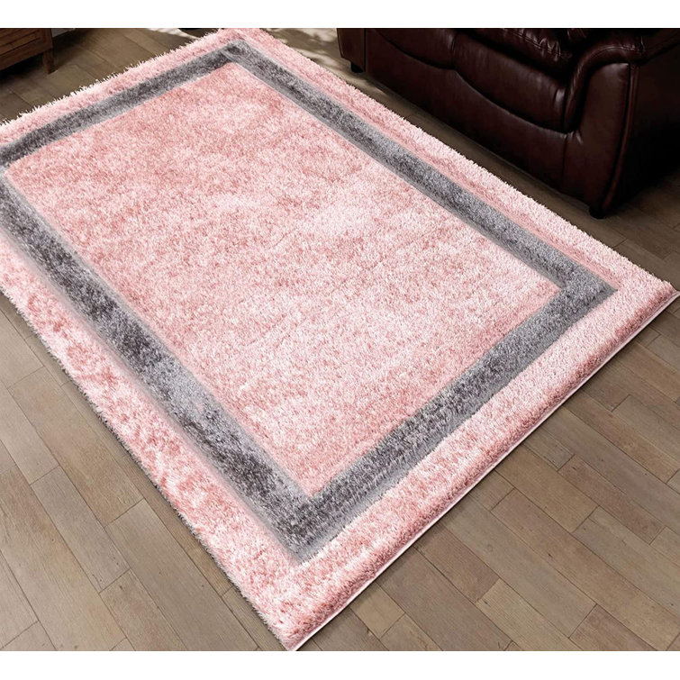 Canora Grey Albertas Soft Shaggy Pink Indoor/Outdoor Rug Wayfair.co.uk